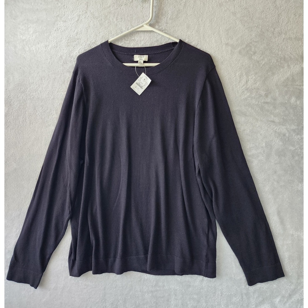J.Crew Teddie Sweater Womens Size 2X Black Cotton Soft Comfy Long Sleeve NWT
